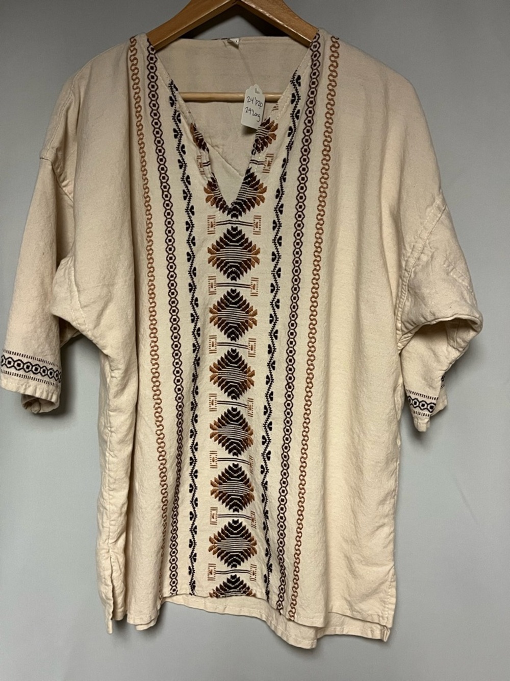 Embroidered V-Neck Men’s Shirt